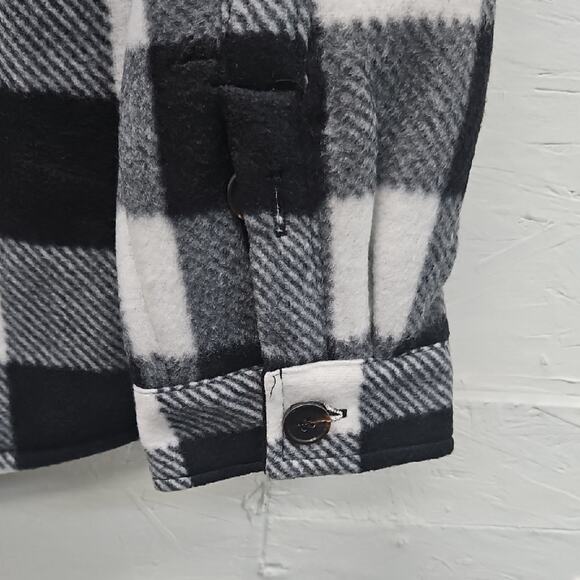 NWT Mens River Trail Black/White Plaid Fleece Lined Hoodie Jacket Medium MSRP$59 - Picture 5 of 5